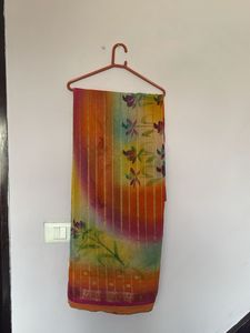 Vibrant Floral Print Saree