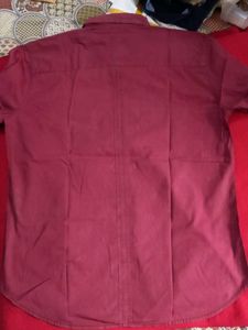 CHEST POCKETS Men's Casual Maroon Shirt