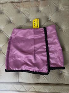 Satin Wrap Mini Skirt
