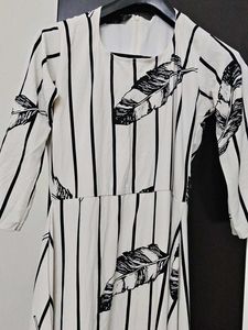 White Black Printed Maxi Dress