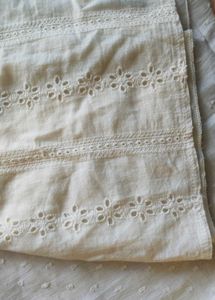 Chic White Eyelet Top style mini dress with Ruffle