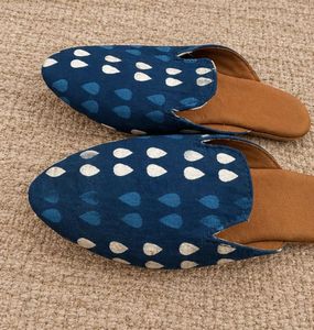 Stylish Blue Print Mules