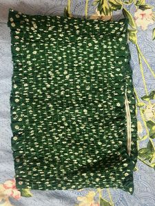 Green Floral Smocked Tube Top