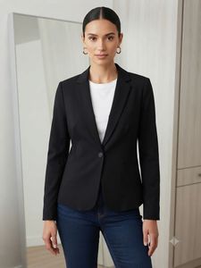 Classic Black Single-Button Blazer