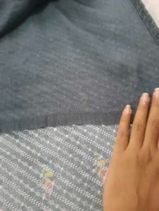 fully embroidered Grey Kurta with small prints