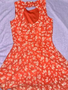 Floral Orange Mini Dress