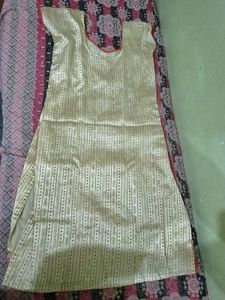 Elegant Cream Kurta with Orange Border
