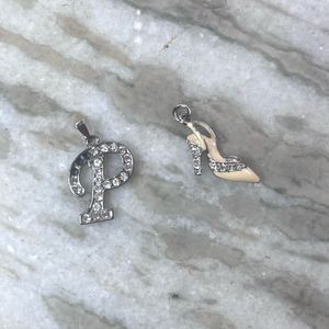 Charm Pendant Set - Letter P & High Heel