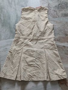 Girls' Beige Pinafore Dress with SLP Logo