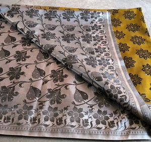 Elegant Olive Floral Saree
