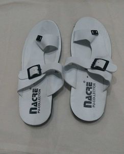Stylish White Buckled Sandals