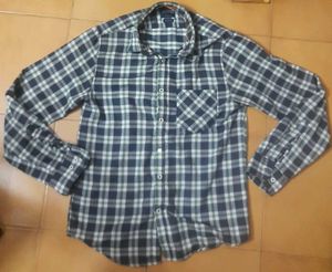 Green White and Blue Plaid Shirt