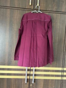 Maroon V-Neck Tunic Kurta