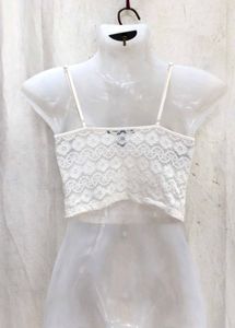 White Lace Camisole Crop Top