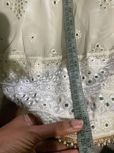 Elegant White Embroidered Anarkali Suit