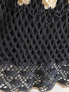 Black Crochet Floral Top