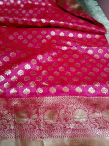 Vibrant Pink Banarasi Silk Saree