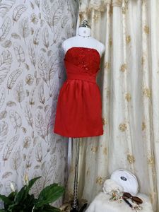 Stunning Red Strapless Sequin Dress