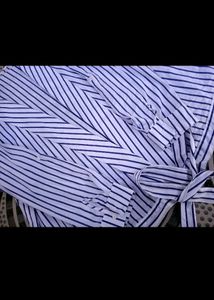 White Black Tye Up Shirt