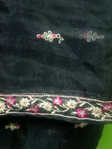 Embroidered Dark black Dupatta