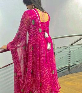 Jaipuri Bandhani Kurta Set