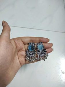 Combo Oxidized Silver Mirror Work Jewelry Set