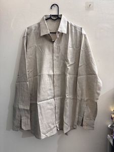 Classic Linen Blend Button-Up Shirt