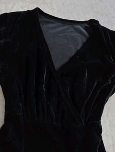 Elegant Black Velvet Bodysuit
