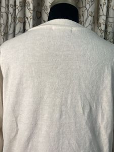 Cream Cut-Out Neck Long Sleeve Top