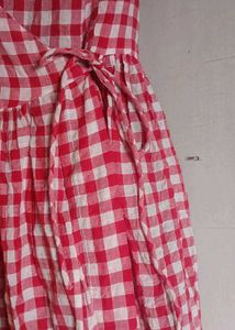 Zara Red Gingham Wrap Dress