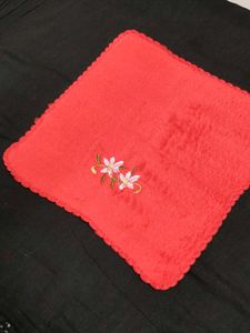Embroidered Red super Soft microfiber handkerchief