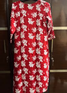 Vibrant Red Embroidered Kurta