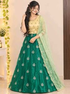 Elegant Emerald Green Lehenga Choli