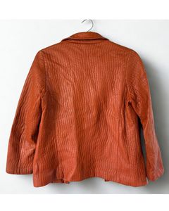 Women’s Orange Textured Leather Jacket