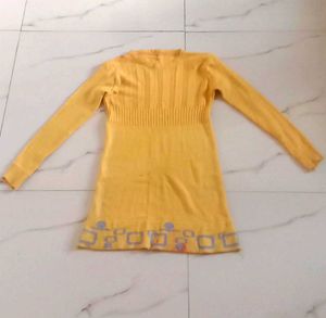 beautiful Cozy Yellow Knit Dress