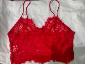 Red lace bralette