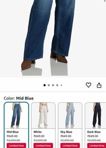 Wide Leg Blue Jeans