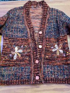 Embroidered Knit Cardigan