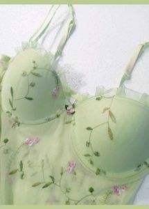 HILLARD&amp;HANSON Green Floral Babydoll Lingerie
