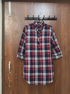 Red & Blue Plaid Tunic Top