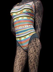 Colorful Striped One-Piece Swimsuit