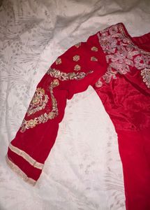 Red Embroidered Lehenga  Set