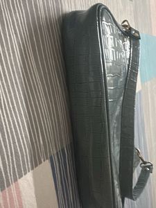 Grey Sling Bag With Belt