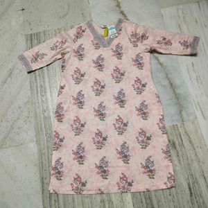 Light Pink Floral Print Kurta
