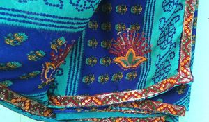 Elegant Blue Bandhani Print Saree 💙✨