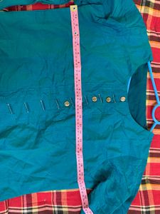 Teal Cotton Kurta set without duptta