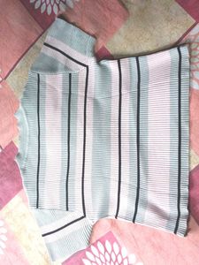 Y2k Striped Turtleneck Top