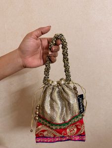 Zari Embellished Potli Bag