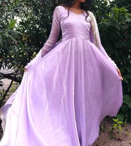 Lavender anarkali with dupatta 🌸🪻
