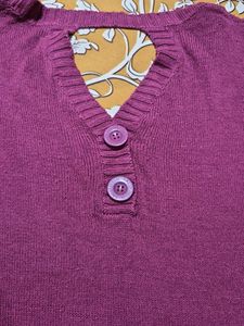 Rose Pink Button Detail Sweater
